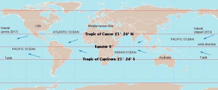 world map tropic of capricorn